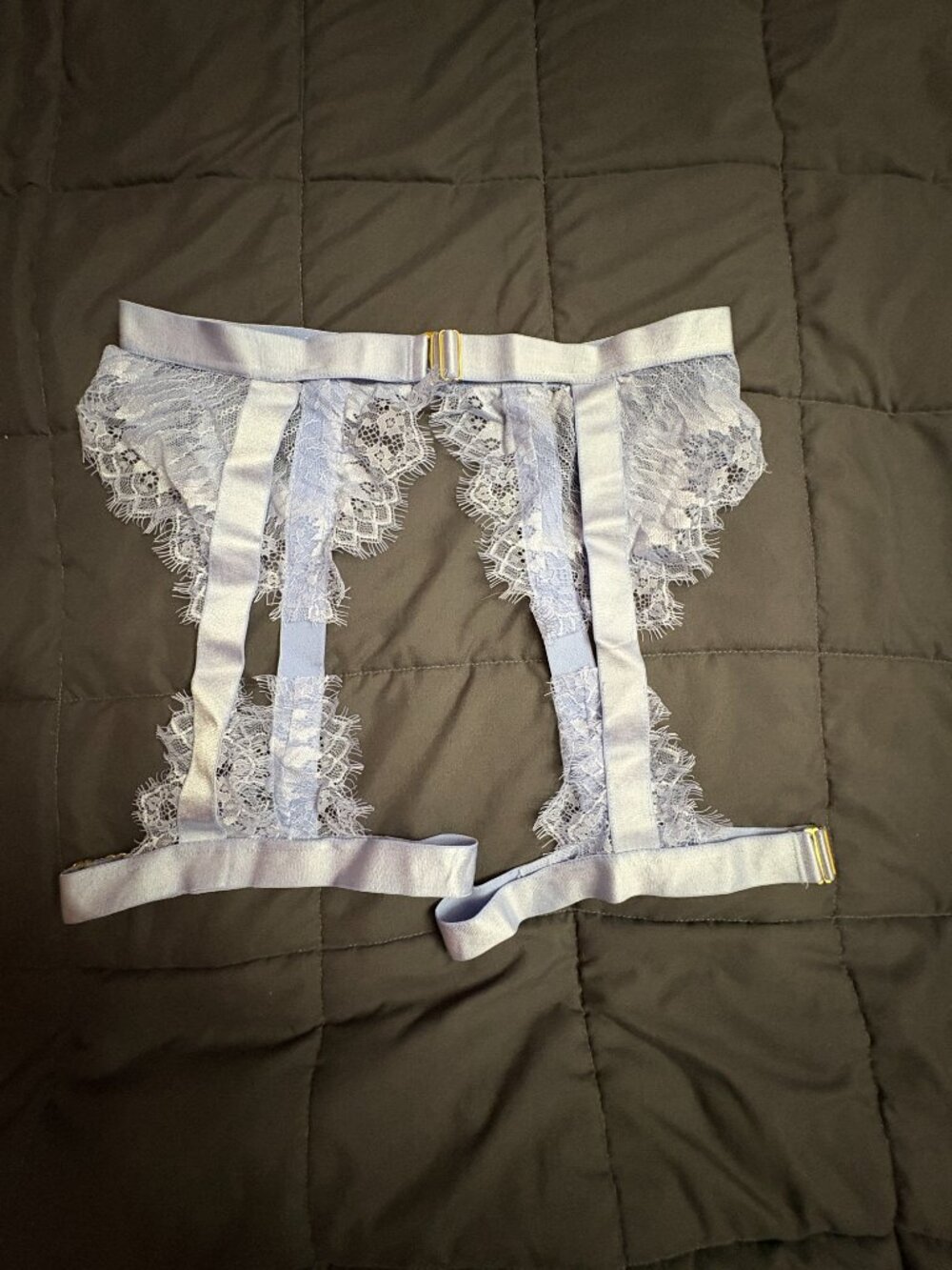 INC Satin Lace Garter Belt w/ Adjustable Straps - Size: L/XL - NWOT - Picture 2 of 13